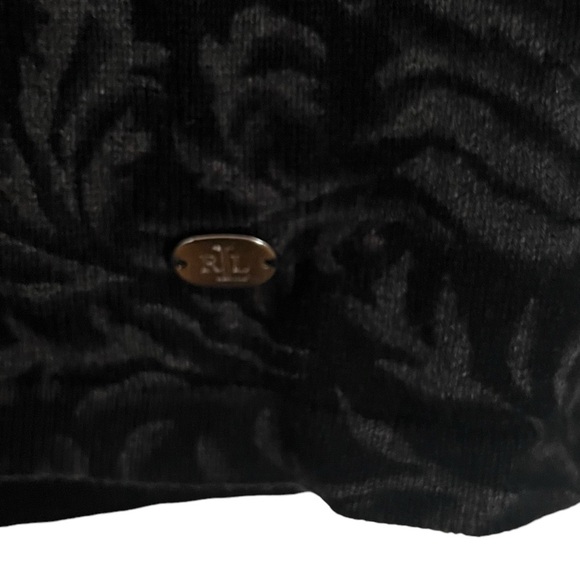 Lauren Ralph Lauren Black Gray Turtleneck Sweater Petite Medium - Picture 5 of 9